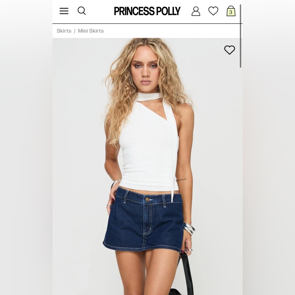 Princess Polly RHODE MINI SKORT BLUE DENIM, NWT